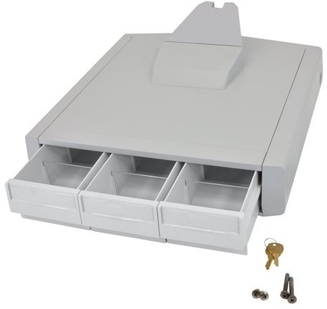 Ergotron StyleView Primary Storage Drawer, Triple - bevestigingscomponent - grijs, wit