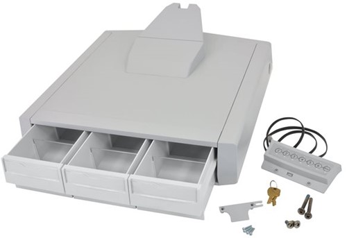 Ergotron SV44 Primary Triple Drawer for Laptop Cart - bevestigingscomponent - grijs, wit