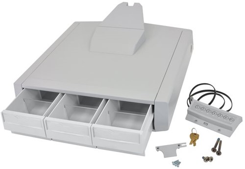 Ergotron SV43 Primary Triple Drawer for Laptop Cart - bevestigingscomponent - grijs, wit
