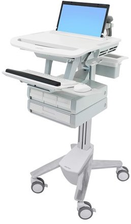 Ergotron StyleView - wagen - open architectuur - voor notebook / toetsenbord / muis / lezer - grijs, wit, gepolijst aluminium