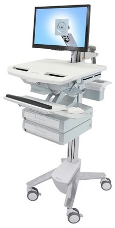 Ergotron StyleView - wagen - open architectuur - voor lcd-scherm / toetsenbord / muis / CPU / notebook / lezer - met lcd-arm, 2 lades (1x2)