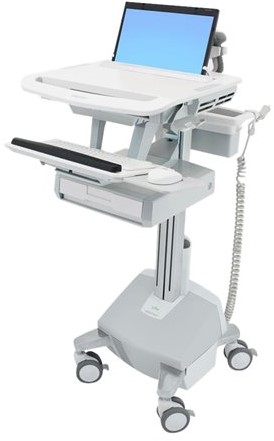 Ergotron StyleView - wagen - open architectuur - voor notebook / toetsenbord / muis - grijs, wit, gepolijst aluminium - TAA Compliant