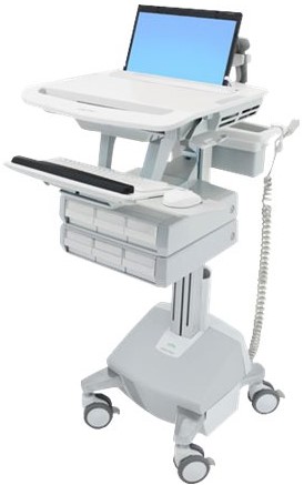 Ergotron StyleView - wagen - open architectuur - voor notebook / toetsenbord / muis - grijs, wit, gepolijst aluminium - TAA Compliant