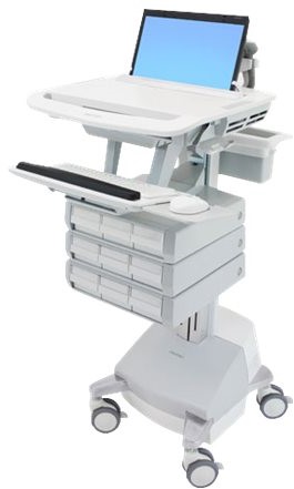 Ergotron StyleView - wagen - open architectuur - voor notebook / toetsenbord / muis - grijs, wit, gepolijst aluminium - TAA Compliant
