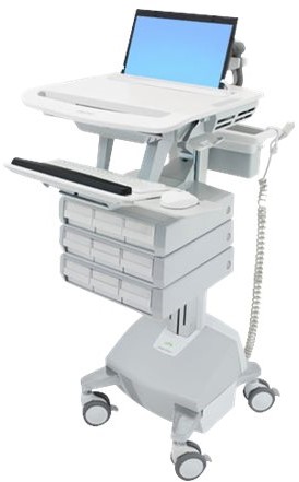 Ergotron StyleView - wagen - open architectuur - voor notebook / toetsenbord / muis - grijs, wit, gepolijst aluminium - TAA Compliant