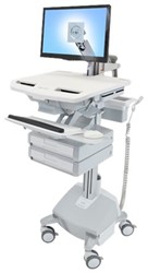 Ergotron StyleView - wagen - open architectuur - voor lcd-scherm / toetsenbord / muis / CPU / notebook / streepjescodelezer - grijs, wit, gepolijst aluminium - TAA Compliant