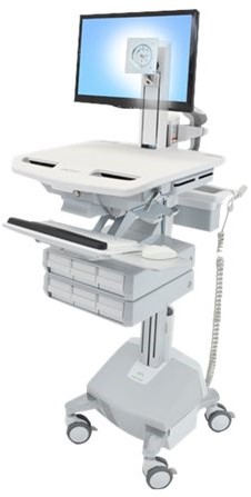 Ergotron StyleView - wagen - open architectuur - voor lcd-scherm / toetsenbord / muis / CPU / notebook / camera / lezer - grijs, wit, gepolijst aluminium - TAA Compliant