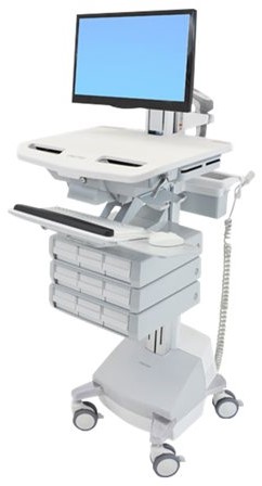 Ergotron StyleView - wagen - open architectuur - voor lcd-scherm / toetsenbord / muis / CPU / notebook / camera / lezer - grijs, wit, gepolijst aluminium - TAA Compliant