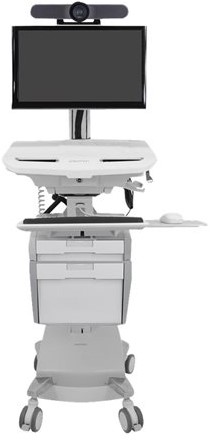 Ergotron StyleView - wagen - open architectuur - voor lcd-scherm / toetsenbord / muis / CPU / notebook / camera / lezer - grijs, wit, gepolijst aluminium - TAA Compliant