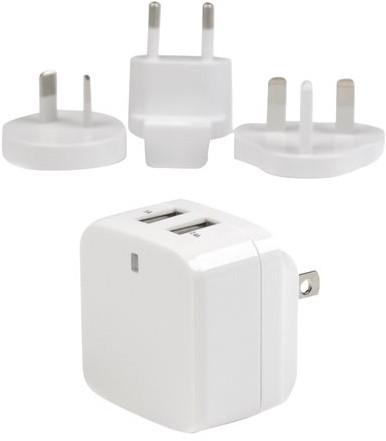 StarTech.com 2-poorts USB-lader hoog vermogen (17 W / 3,4 A) reislader (internationaal) wit