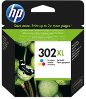 HP 302XL originele high-capacity drie-kleuren inktcartridge