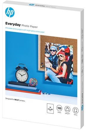 HP Everyday glanzend fotopapier, 100 vel, A4/210 x 297 mm