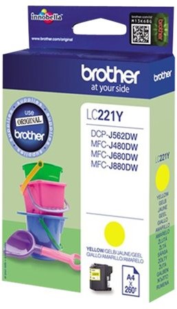Brother LC-221Y inktcartridge 1 stuk(s) Origineel Geel