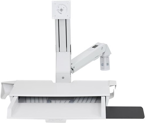 Ergotron StyleView - bevestigingskit - voor lcd-scherm / toetsenbord / muis / CPU - combinatiearm zitten-staan met werkoppervlak - wit