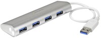 StarTech.com 4 Poorts draagbare compacte USB 3.0 hub met geïntegreerde kabel - 5Gbps - aluminium