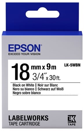 Epson Standard Tape- LK-5WBN Std Blk/Wht 18/9