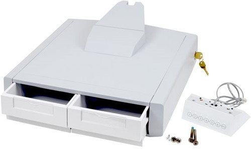 Ergotron StyleView Primary Double Drawer - bevestigingscomponent - grijs, wit