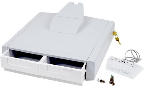 Ergotron StyleView Primary Double Drawer - bevestigingscomponent - grijs, wit