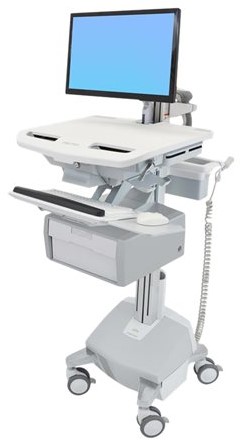 Ergotron StyleView Cart with LCD Arm, LiFe Powered, 1 Tall Drawer - wagen - voor lcd-scherm / toetsenbord / muis / CPU / notebook / streepjescodelezer - TAA Compliant
