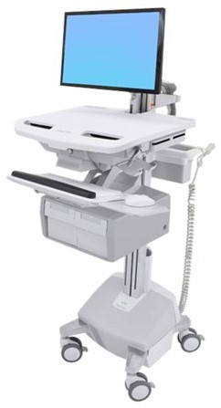 Ergotron StyleView Cart with LCD Arm, LiFe Powered, 2 Tall Drawers - wagen - open architectuur - voor lcd-scherm / toetsenbord / muis / CPU / notebook / streepjescodelezer - TAA Compliant
