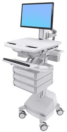 Ergotron StyleView Cart with LCD Pivot, SLA Powered, 3 Drawers - wagen - voor lcd-scherm / toetsenbord / muis / CPU / notebook / streepjescodelezer - TAA Compliant