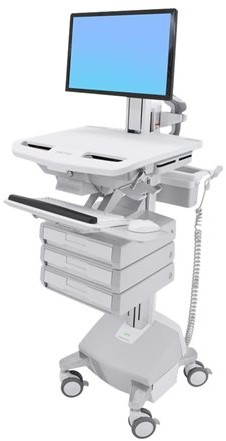 Ergotron StyleView Cart with LCD Pivot, LiFe Powered, 3 Drawers - wagen - voor lcd-scherm / toetsenbord / muis / CPU / notebook / streepjescodelezer - TAA Compliant