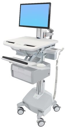 Ergotron StyleView Cart with LCD Pivot, LiFe Powered, 1 Tall Drawer - wagen - voor lcd-scherm / toetsenbord / muis / CPU / notebook / streepjescodelezer - TAA Compliant
