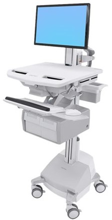 Ergotron StyleView Cart with LCD Pivot, SLA Powered, 2 Tall Drawers - wagen - voor lcd-scherm / toetsenbord / muis / CPU / notebook / streepjescodelezer - TAA Compliant