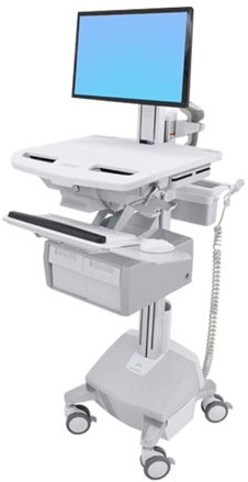 Ergotron StyleView Cart with LCD Pivot, LiFe Powered, 2 Tall Drawers - wagen - open architectuur - voor lcd-scherm / toetsenbord / muis / CPU / notebook / streepjescodelezer - TAA Compliant
