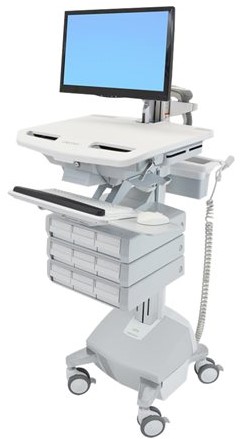 Ergotron StyleView Cart with LCD Arm, LiFe Powered, 9 Drawers - wagen - open architectuur - voor lcd-scherm / toetsenbord / muis / CPU / notebook / streepjescodelezer - TAA Compliant