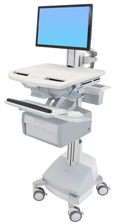 Ergotron StyleView Cart with LCD Pivot, SLA Powered, 1 Tall Drawer - wagen - open architectuur - voor lcd-scherm / toetsenbord / muis / CPU / notebook / streepjescodelezer - TAA Compliant