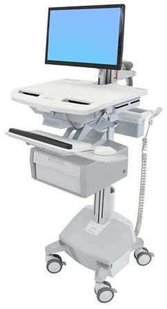 Ergotron StyleView Cart with LCD Arm, LiFe Powered, 1 Tall Drawer - wagen - open architectuur - voor lcd-scherm / toetsenbord / muis / CPU / notebook / streepjescodelezer - TAA Compliant