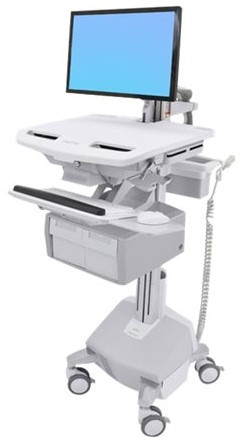 Ergotron StyleView Cart with LCD Arm, LiFe Powered, 2 Tall Drawers - wagen - open architectuur - voor lcd-scherm / toetsenbord / muis / CPU / notebook / streepjescodelezer - TAA Compliant