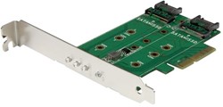 StarTech.com 3-Port M.2 SSD (NGFF) Adapter Kaart- 1 x PCIe (NVMe) M.2, 2 x SATA III M.2 - PCIe 3.0