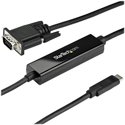 StarTech.com 1m USB C naar VGA Kabel, 1920x1200/1080p USB Type C naar VGA Video Active Adapter Kabel, Thunderbolt 3 Compatibel, Laptop naar VGA Monitor/Projector, DP Alt Mode HBR2