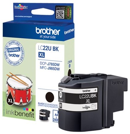 Brother LC22UBK - XL - zwart - origineel - inktcartridge