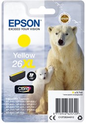 Epson Polar bear Singlepack Yellow 26XL Claria Premium Ink