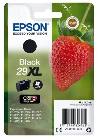 Epson Strawberry Singlepack Black 29XL Claria Home Ink