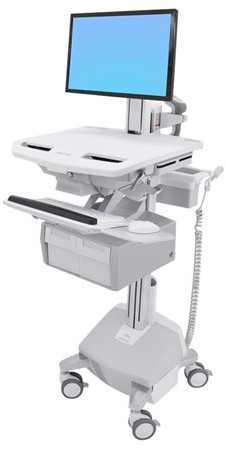 Ergotron StyleView Cart with LCD Pivot, LiFe Powered, 2 Tall Drawers - wagen - open architectuur - voor lcd-scherm / toetsenbord / muis / CPU / notebook / streepjescodelezer - TAA Compliant