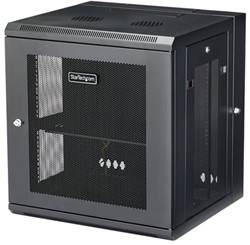StarTech.com 12U 19" Wandmonteerbaar Netwerk Cabinet, Diepte 40cm (16"), Afsluitbaar IT Rack voor Netwerk Switch/Apparatuur, Geventileerd Data Rack met Schap & Zijpanelen, Voorgemonteerd