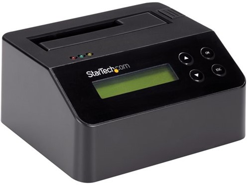 StarTech.com Single Bay Hard Drive Wisser, Standalone HDD/SSD Sanitizer/Eraser, 4Kn, USB 3.0 naar SATA III (6 Gbps), 9 Wismodi, LCD Display, Hard Disk Secure Erase Dock, DB-9 Printer Poort, TAA Compli