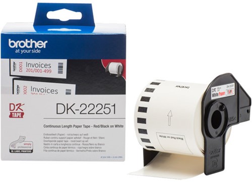 Brother DK-22251 labelprinter-tape Zwart en rood op wit-2