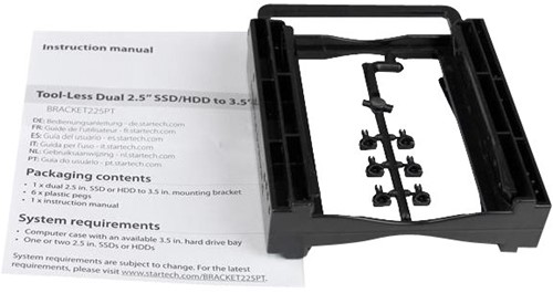 StarTech.com Dubbele 2.5" SSD/HDD montagebeugel voor 3.5” schijfstation toolfree installatie-3