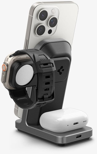 Spigen S318W Headset, Smartphone, Smartwatch Grijs USB Draadloos opladen Binnen