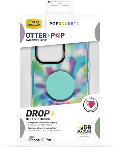 OtterBox Otter+Pop Case voor iPhone 13 Pro, Schokbestendig, Valbestendig, Beschermhoes met PopSockets PopGrip, 3x getest volgens militaire standaard, Antimicrobieel, Day Trip