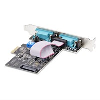 StarTech.com 2-Port PCIe Seriële Adapter Kaart, Quad PCI Express naar RS232/RS422/RS485 (DB9) Serial Kaart, Incl. Low-Profile Beugel, 16C1050 UART, Windows/Linux, TAA Compliant, Level-4 ESD Beschermin-2