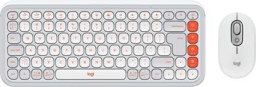 Logitech POP Icon Combo toetsenbord Inclusief muis Universeel Bluetooth QWERTY US International Oranje, Wit