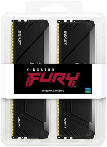 Kingston Technology FURY Beast 32GB 3200MT/s DDR4 CL16 DIMM (Sets van 2) RGB-3