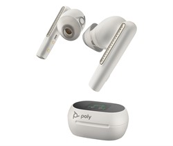POLY Voyager Free 60+ UC M White Sand Earbuds + BT700 USB-A-adapter + oplaadcase met touchscreen