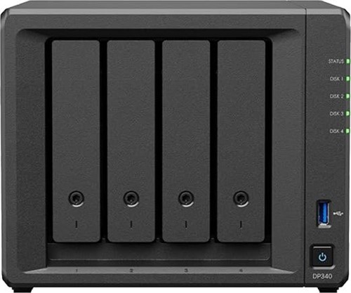 Synology DP340 data-opslag-server NAS Desktop R1600 16 GB Zwart